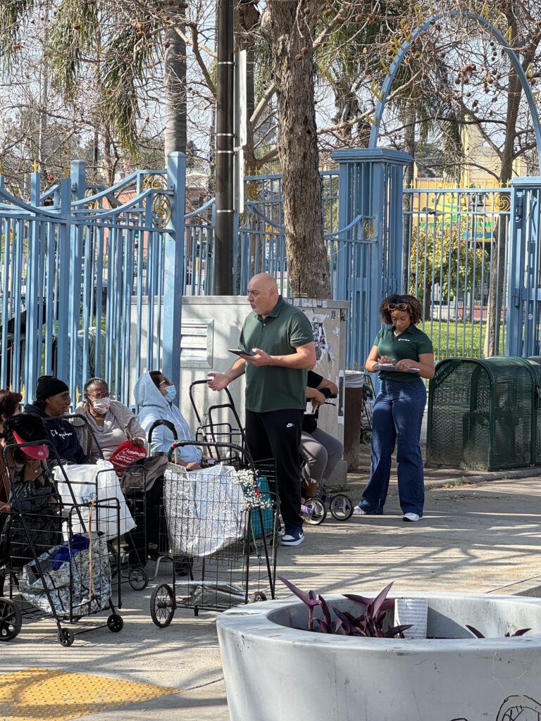 Pear Suite community health workers in California providing outreach.