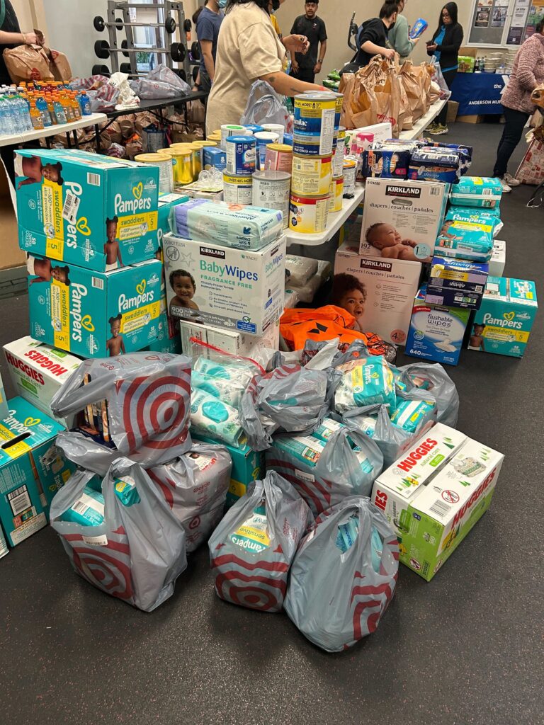 YMCA in L.A. gathers and distributes baby care supplies to wildfire evacuees. 